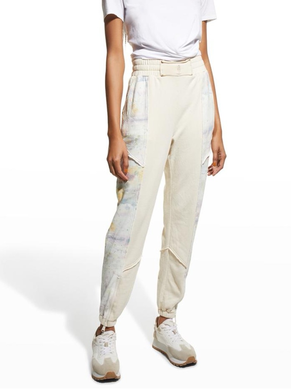 NWT Free People City Stride Sweatpant Jogger Pants size Large in Oatmeal Combo
